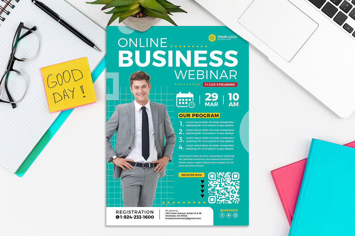 Online Webinar Flyer, a Flyer Template by Aarley Kaiven (Photo 2 of 3)
