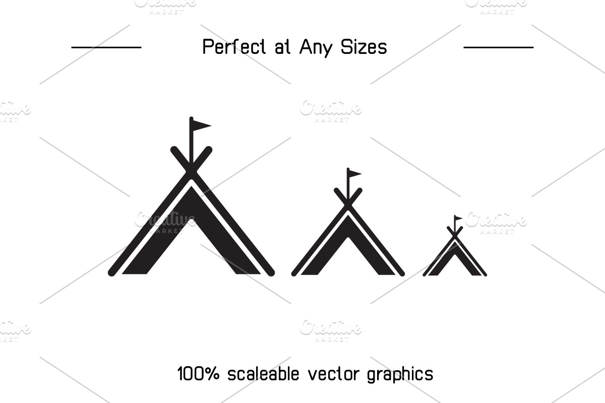Camping Tent Icons, a Solid Icon by Designfour (Photo 7 of 7)