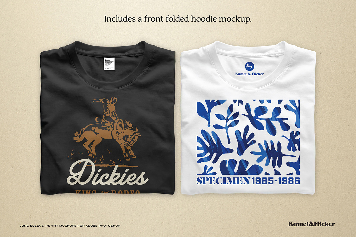Long Sleeve T-shirt Mockups, a Shirt Mockup by Komet & Flicker (Photo 9 of 12)