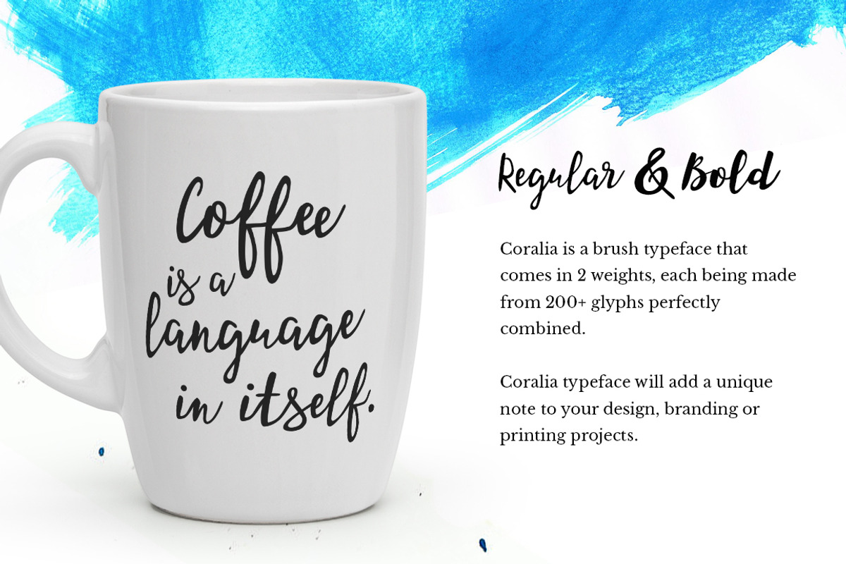 Coralia - a 2-weights brush typeface preview 2