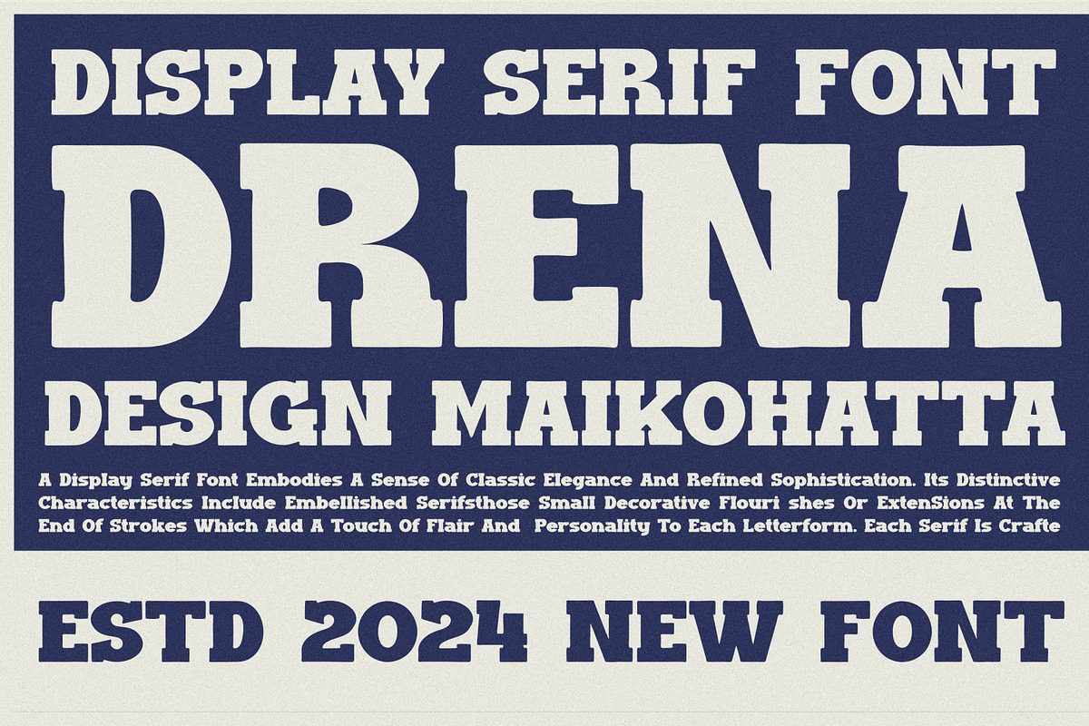 Drena - Display Serif Font, a Serif Font by MaikoHatta (Photo 6 of 7)