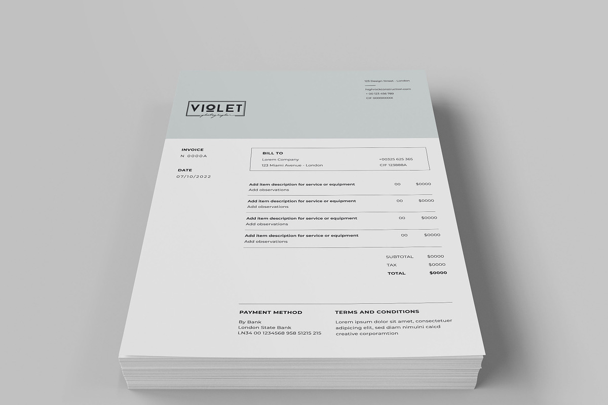 Invoice Template, a Stationery Template by UX-group (Photo 3 of 4)