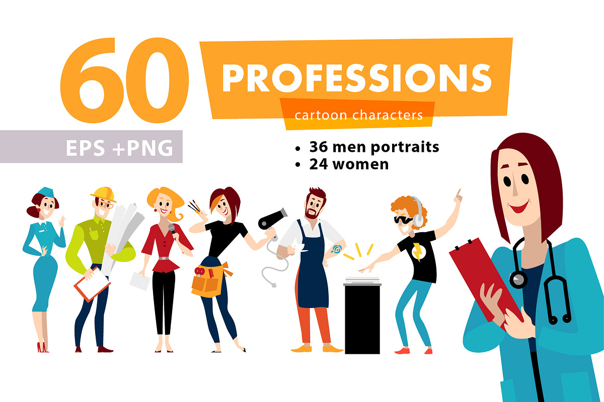 60 profession portraits, an Object Graphic by Funnystore (Photo 1 of 5)