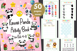 Kawaii Panda Activity Book for Kids, an Education Illustration by LA Design