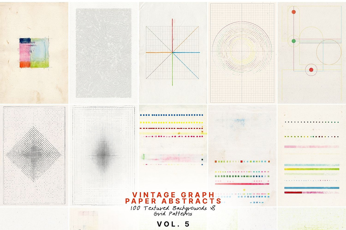 Vintage Graph Paper Abstracts, a Background Graphic by Natali Batu (Photo 10 of 13)