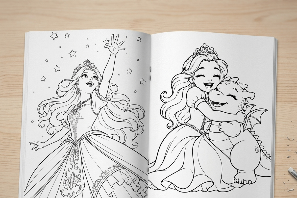 Magical Princess Coloring Book Vol24, a Person Illustration by ikarifq shop (Photo 3 of 7)