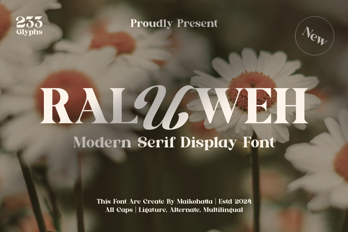 Raluweh - Modern Serif Display, a Serif Font by MaikoHatta (Photo 1 of 8)