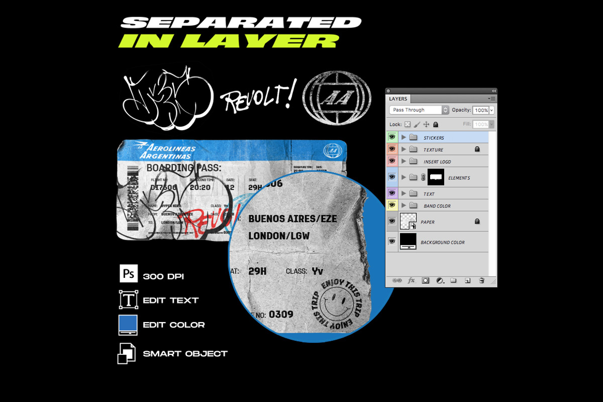 Mockup Boarding Pass, a Product Mockup by HYPER HIROⓇ (Photo 2 of 4)