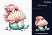 Cute Mermaid Watercolor Clipart, a Graphic by designcity5 (Thumbnail 4 of 5)