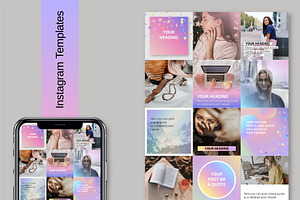 Holographic CANVA Branding Bundle