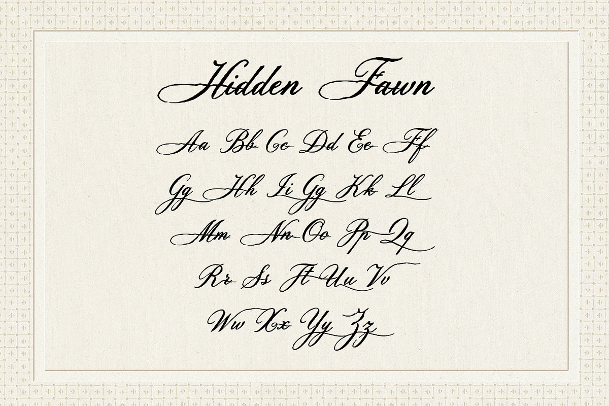 Hidden Fawn: Calligraphy Script Font, a Script Font by Mneme (Photo 4 of 9)