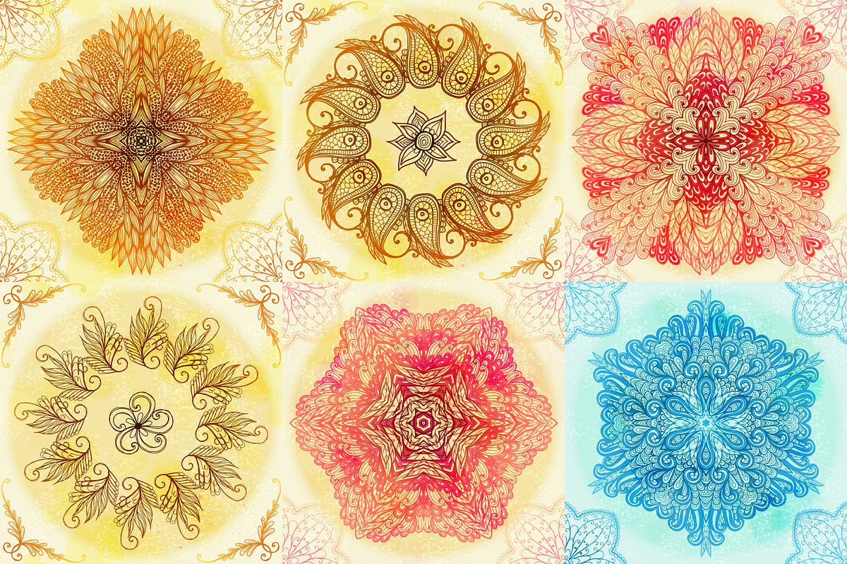 15 Floral Symmetry Patterns. Set #4 preview 3