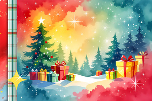 3D Christmas Card Background, a Decorative Illustration by Sharon Schwalbe