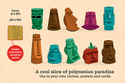 Tiki Idol Vector Illustrations, a Texture Illustration by Wingsart Studio (Thumbnail 2 of 3)