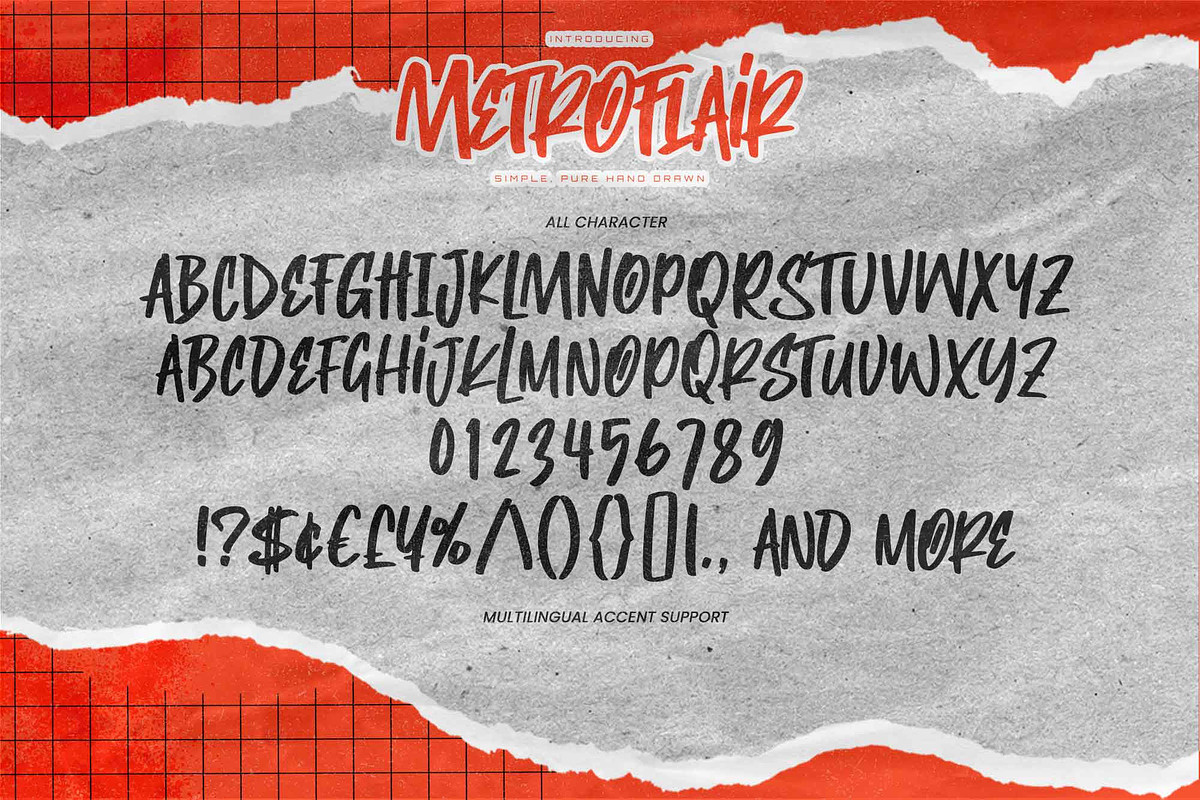 Metroflair – Simple Pure Hand Drawn, a Handwritten Font by Gassstype (Photo 6 of 8)