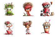 Coffee & Café Character PNG Bundle, a Seasonal Illustration by CreationArt (Thumbnail 5 of 5)