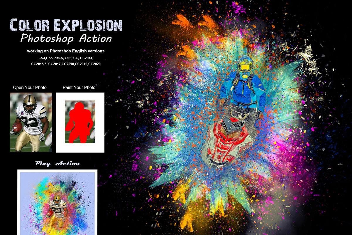 Color Explosion Photoshop Action, an Action Add-On by Studio Retouch (Photo 1 of 12)