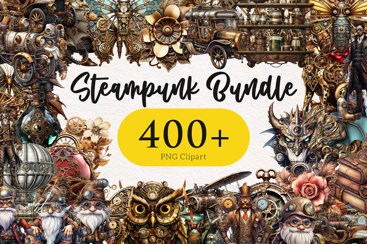 Steampunk Mega Bundle, an Object Illustration by PaintPixelCo