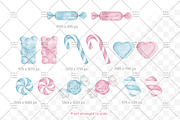 Blush and Blue Sweets Clipart, a Food Illustration by greywalnutstudio (Thumbnail 3 of 3)