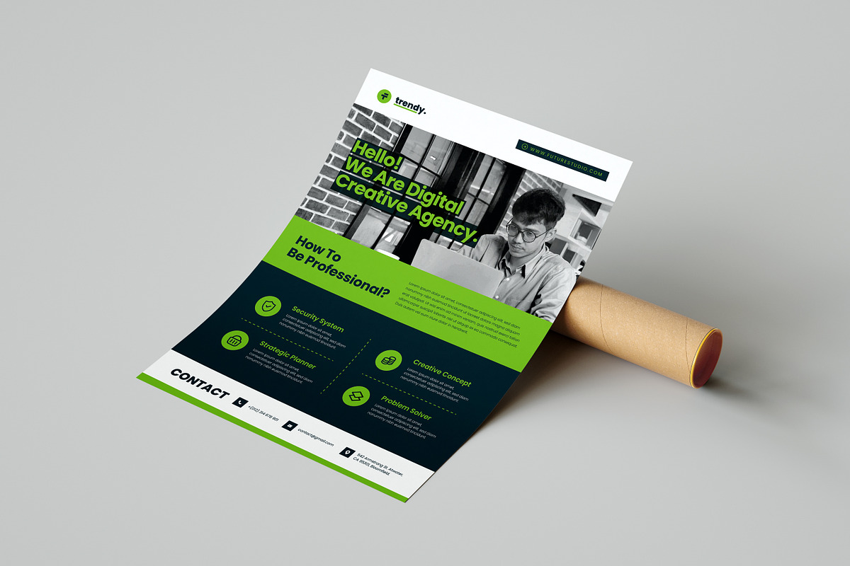 Digital Agency Corporate Flyer, a Flyer Template by FlyeredTemplate (Photo 3 of 4)