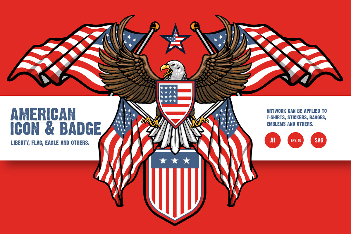 AMERICAN ICON & SYMBOLS bundel, an Object Illustration by grindstudio (Photo 1 of 7)