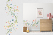 Birds and flowers watercolor clipart, a Decorative Illustration by Kate Lanbina (Thumbnail 10 of 15)