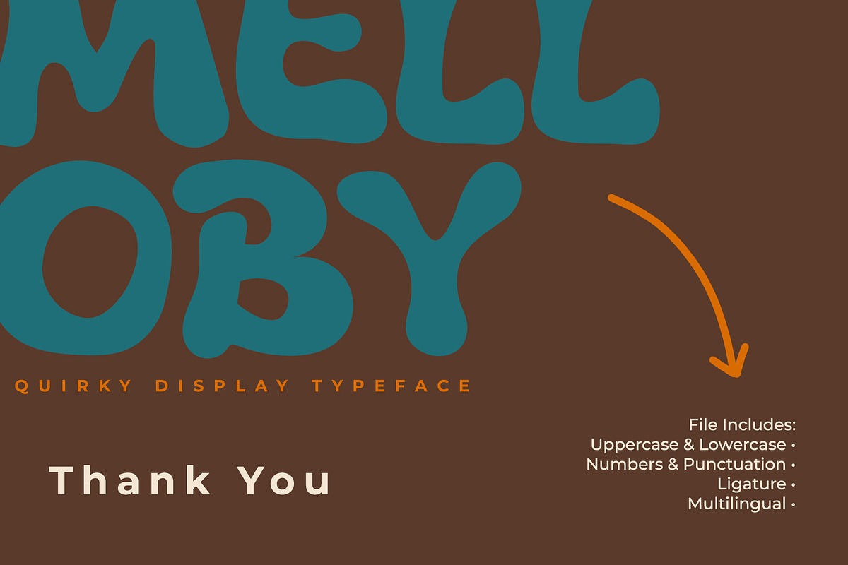 Melloby - Quirky Display Typeface, a Sans Serif Font by Mockmenot (Photo 7 of 7)