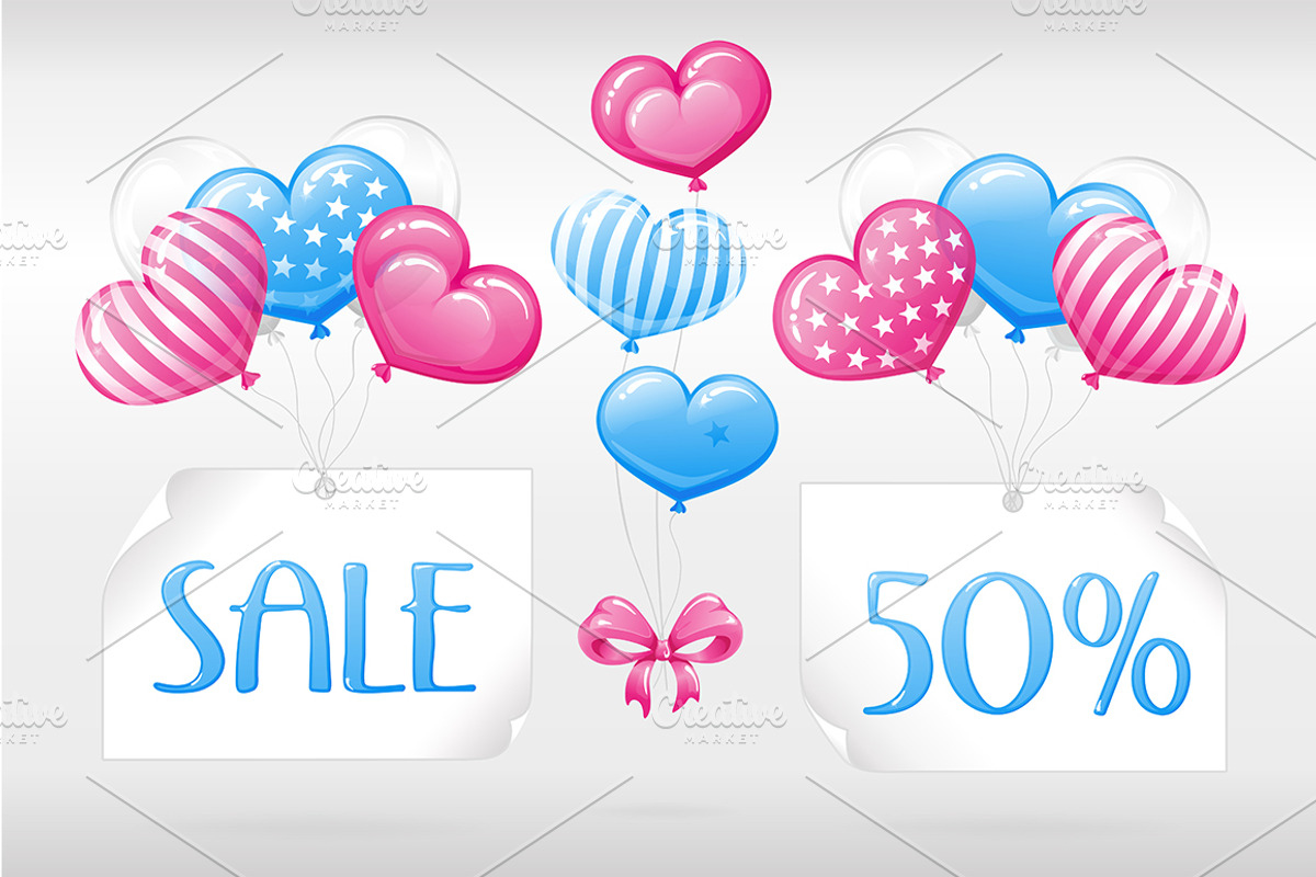 SET / 3 / SALE for Valentine's day, an Invitation Template by Nadin_Lebedeva (Photo 2 of 4)