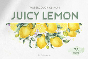 Lemon watercolor illustration