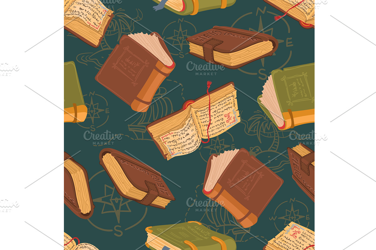 Antique books or manuscripts in, a Texture Illustration by Vectorbuum