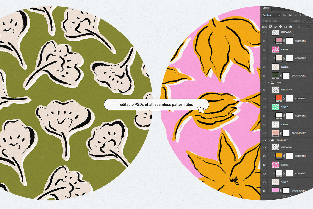 Spring Summer Floral Pattern Set, a Pattern Graphic by angelainthefields (Photo 6 of 6)
