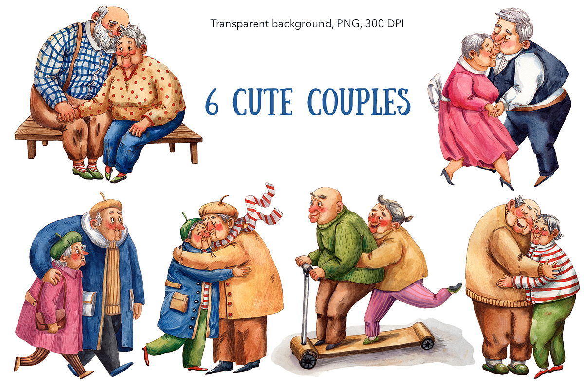 Happy Old Age - Watercolor Set, a Person Illustration by Mashamashastu (Photo 2 of 13)