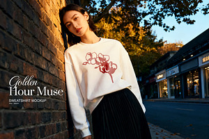Golden Hour Muse Sweatshirt Mockup, a Hoody Mockup by Goodies.Buro
