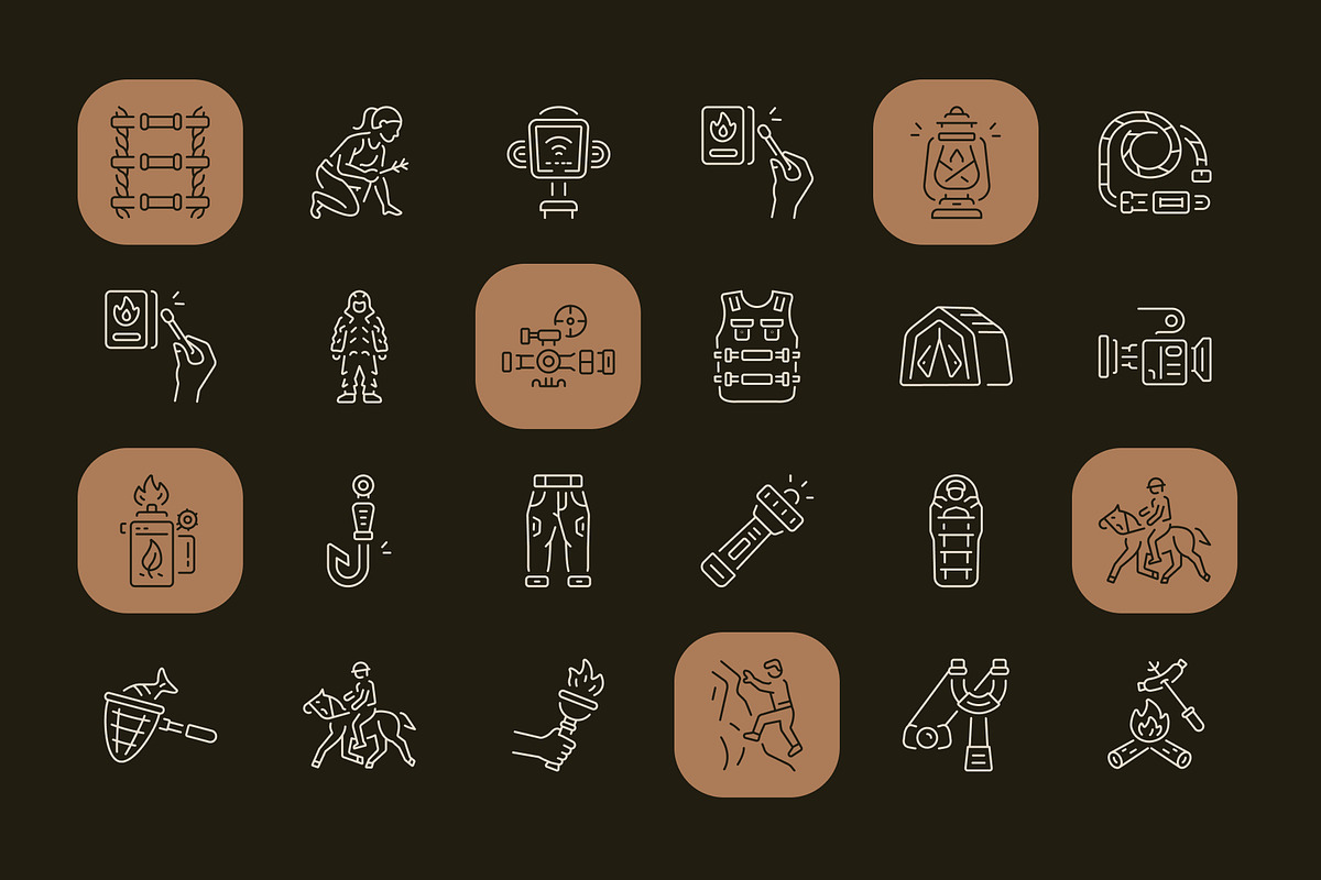 Hunting Icon Art Set, an Outline Icon by Prosymbols (Photo 6 of 7)