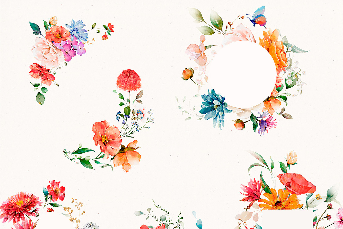 Watercolor Wildflowers & Leaves, a Decorative Illustration by Damian Roh (Photo 12 of 24)