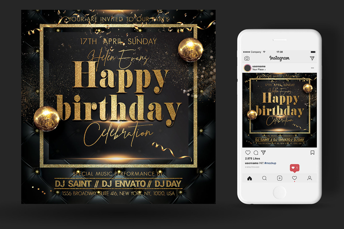 Happy Birthday Invitation, a Flyer Template by Artolus (Photo 2 of 4)