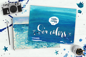 SEA Colors. Watercolor SET