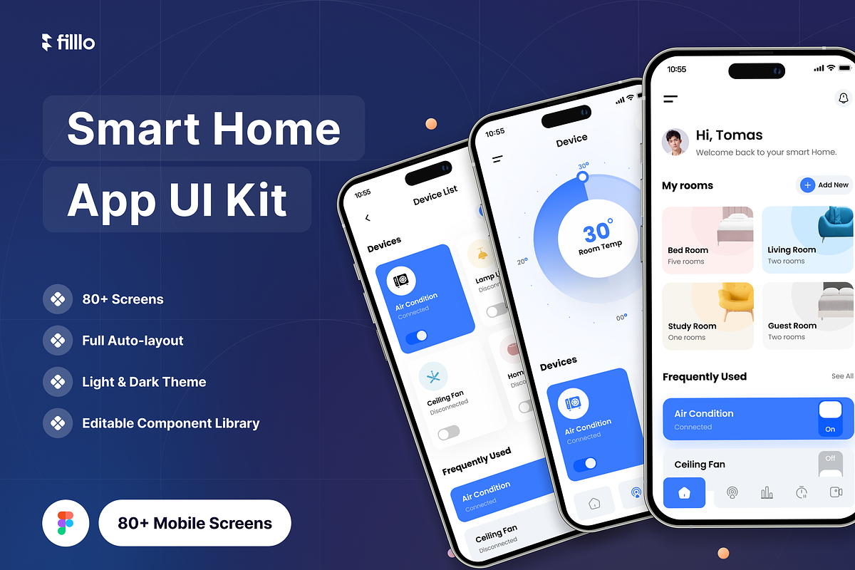 Filllo - Smart Home App UI Kit, an UI Kit Template by floxui (Photo 1 of 7)