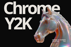 Chrome 3D Y2k Design Elements