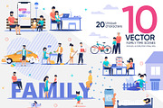Family Time Vector Scenes, a Landing Page Template by PavelVinnik (Thumbnail 1 of 2)