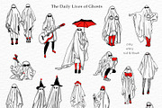MODERN  Halloween Ghosts Collection, an Illustration by ArtOLB (Thumbnail 2 of 11)