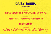 Daily Hours - A Fun Display Font, a Sans Serif Font by sancreastd. (Thumbnail 7 of 8)