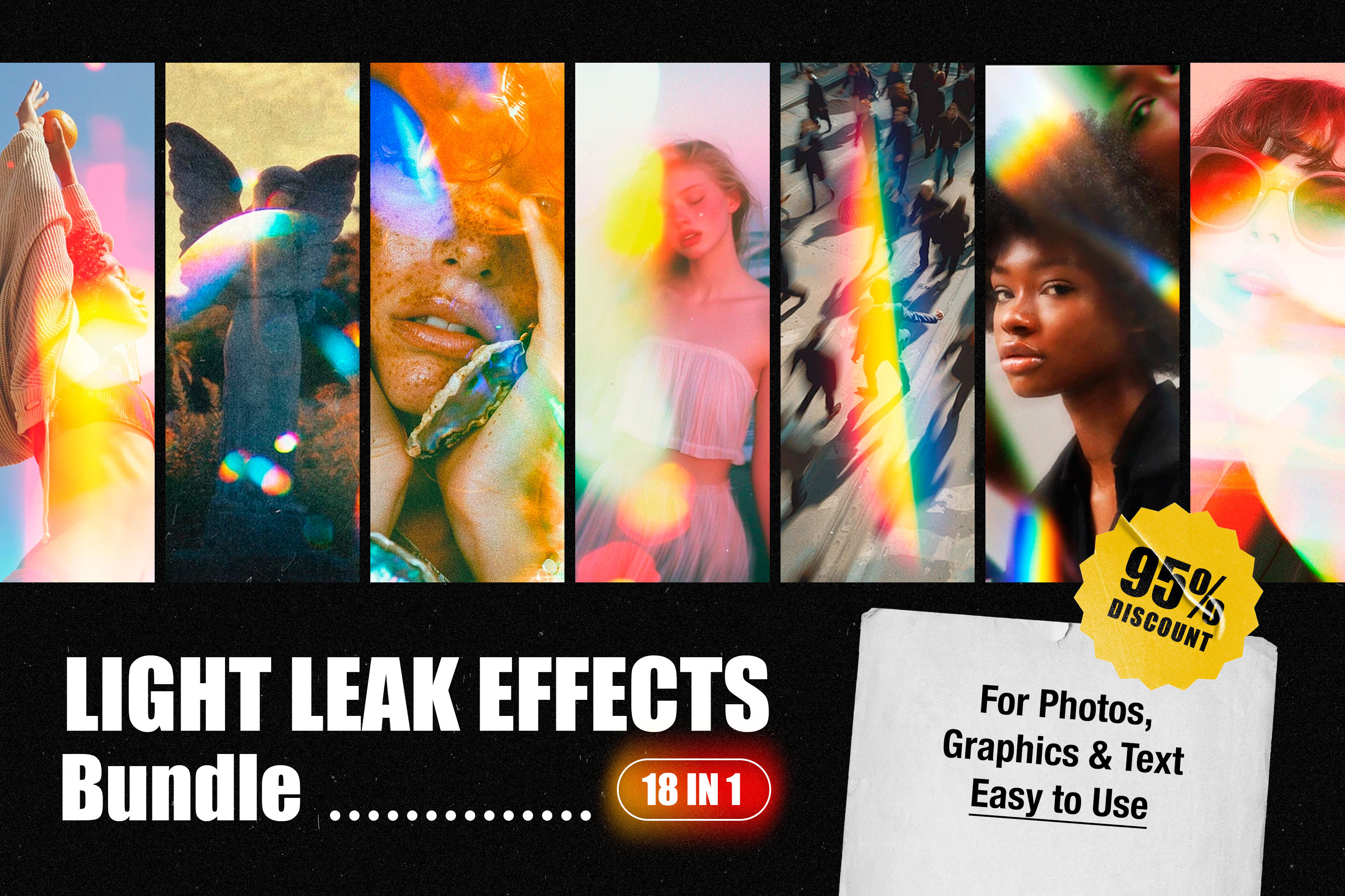 18-in-1 Light Leak Overlays Bundle, a Texture Graphic by pixelbuddha.net