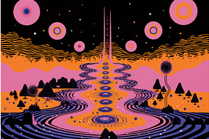 Trippy and psychedelic artwork, an Illustration by Beautiful things