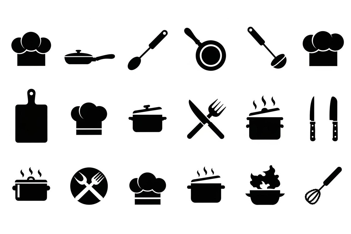 Kitchen Cooking Icon Vector Bundle, an Illustration by jahid234 (Photo 8 of 51)