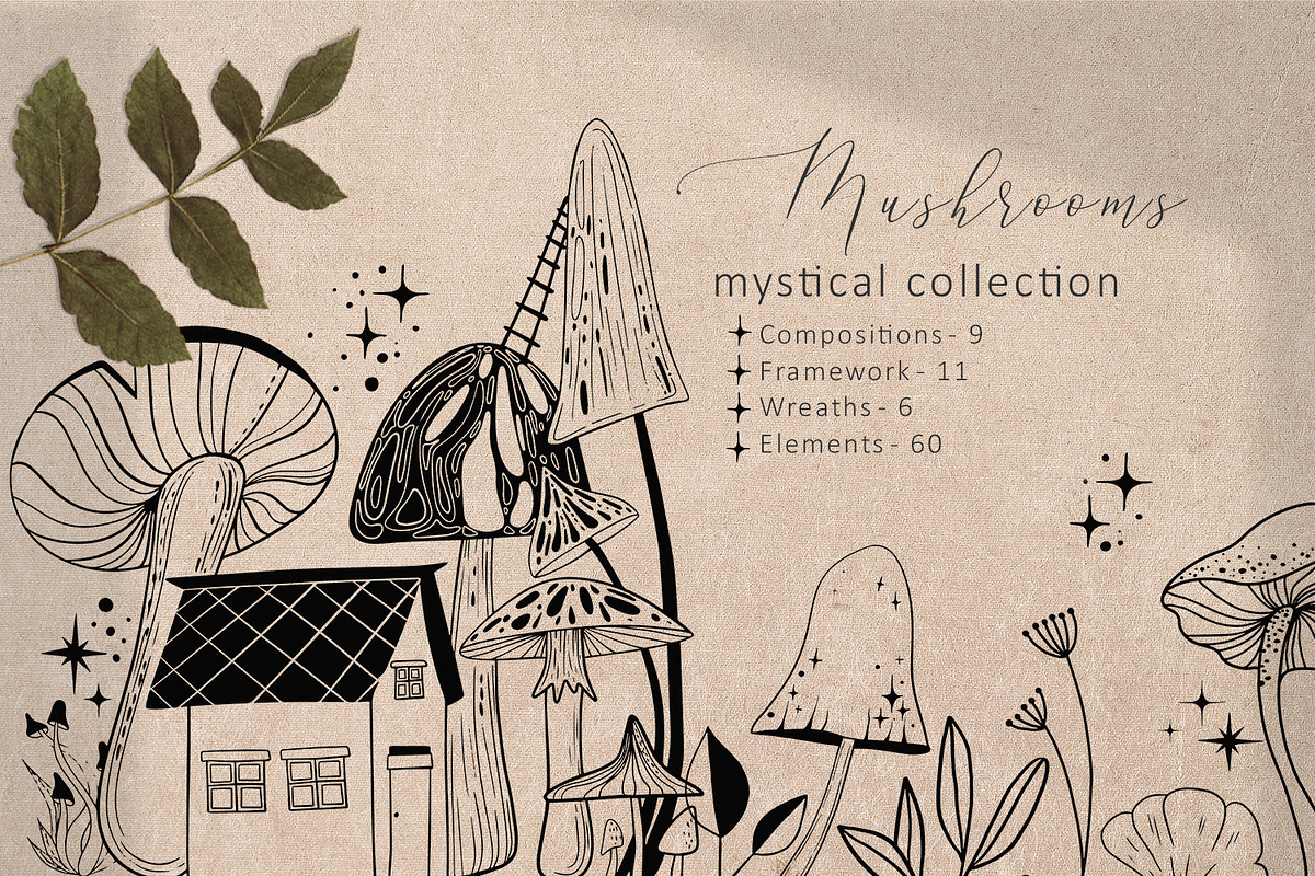 Mushrooms mystical collection, an Object Illustration by annasokol_ (Photo 1 of 12)