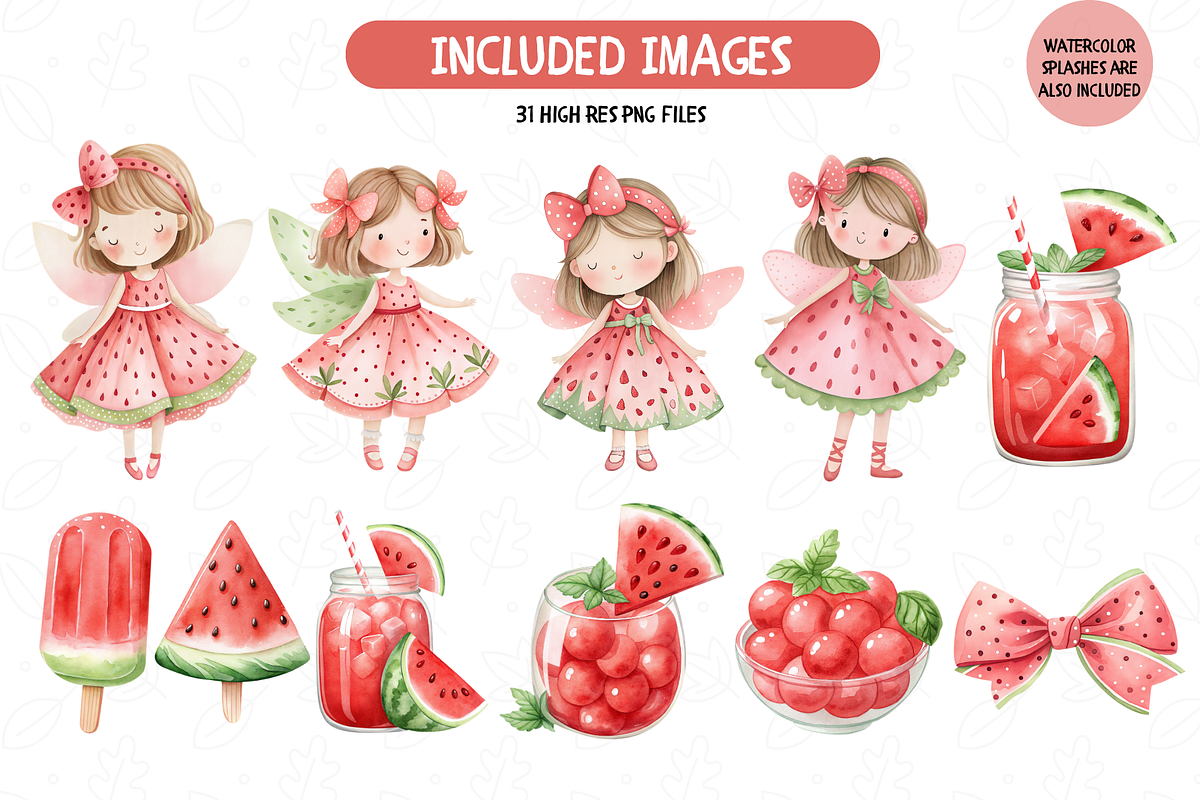 Watercolor Sweet Watermelon Clipart, an Illustration by TatiMockup (Photo 2 of 5)