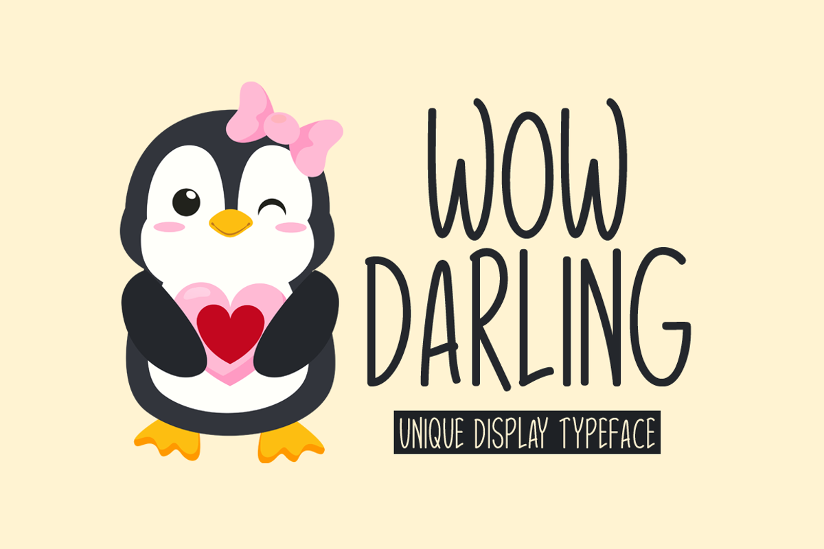Wow Darling Typeface, a Script Font by Seemly Fonts (Photo 1 of 2)
