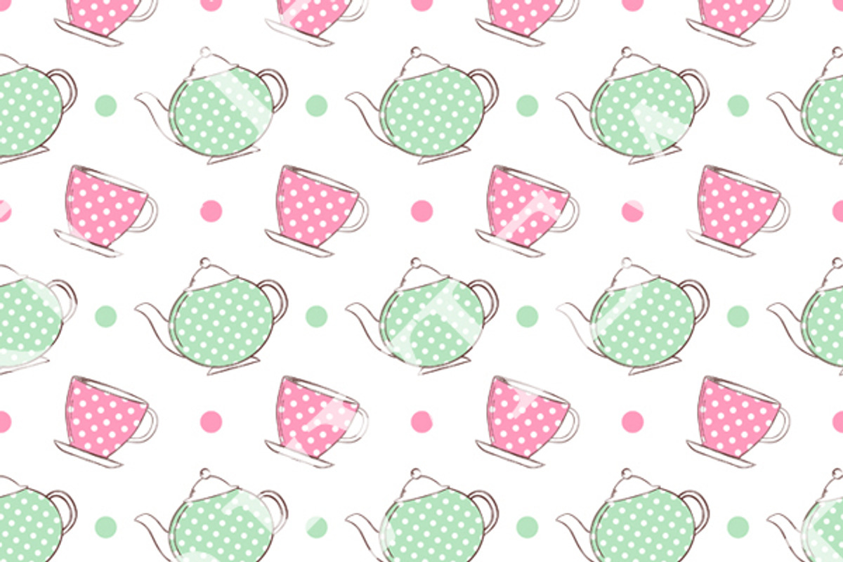Tea Time Digital Paper preview 2