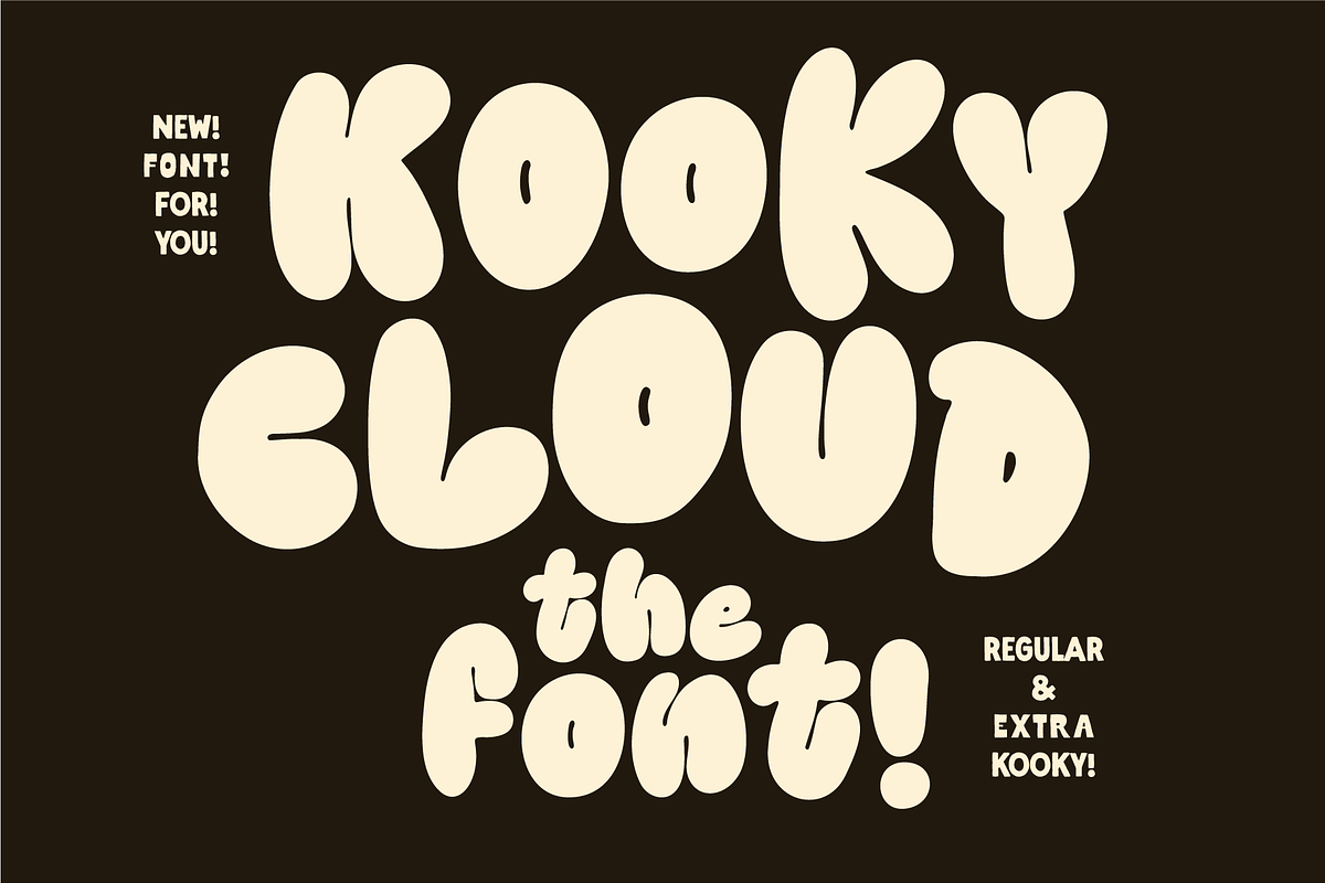 Kooky Cloud! Unique Bold Bubble Font, a Handwritten Font by Studio Funshop by Kelli (Photo 1 of 10)